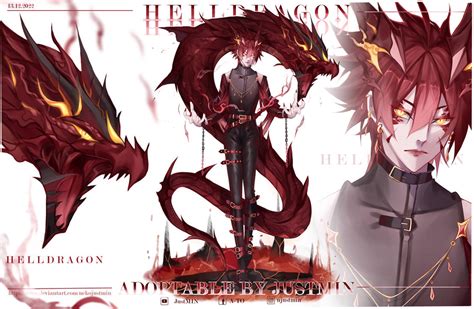 (CLOSE) Adoptable : HELL DRAGON by NEKOJUSTMIN on DeviantArt