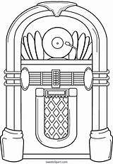 50s Sock Hop Jukebox Clip Art And Coloring Pages sketch template