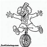 Clown Riding A Unicycle Coloring Page  For Kids – Smart sketch template
