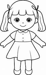 Premium Vector  Doll Illustration Black And White Outline sketch template