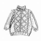 KNIT SWEATER Coloring Page Printable Drawing  sketch template