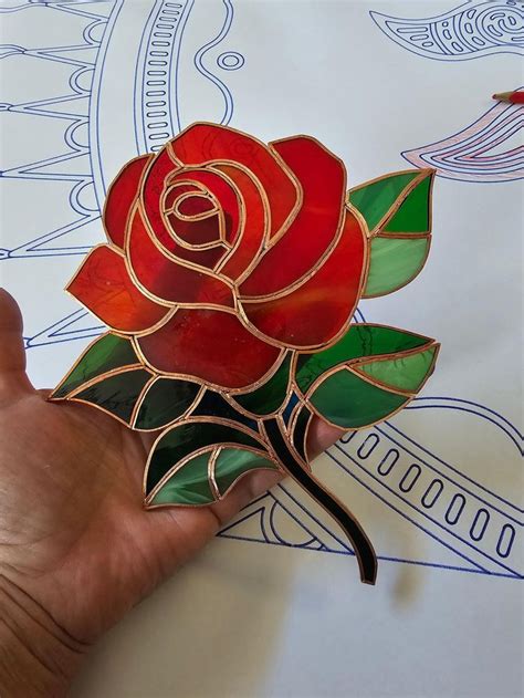 Pin by Raichi on glass art in 2024 | Stained glass rose, Stained glass ...