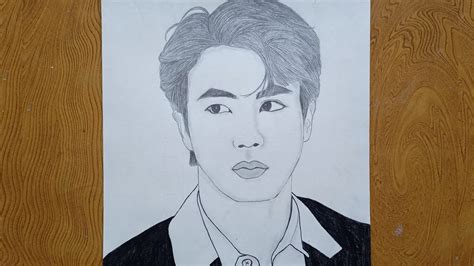 Drawing BTS-Jin|Kim Seokjin Sketch|BTS Jin drawing|Jin Sketch step by ...