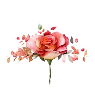 Charming Peach Rose With Soft Petals, Peach Rose Watercolor Stunning, Peach Rose Watercolor ...