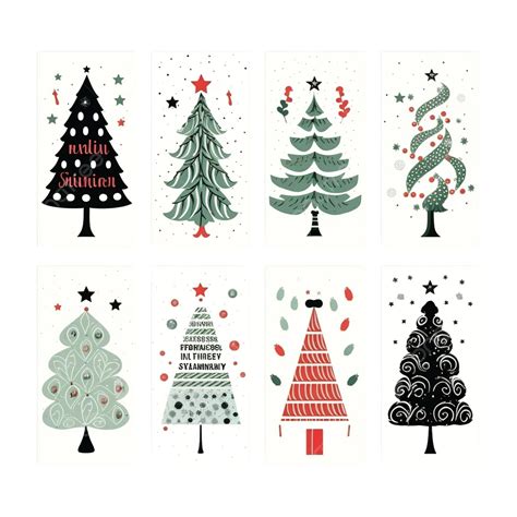 Christmas Greeting Cards Set Vintage Typographic Design Ornate Decorations Symbols, Vintage ...