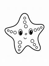 Starfish Coloring sketch template