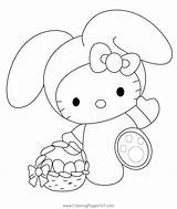 Hello Kitty Fall Coloring Pages sketch template