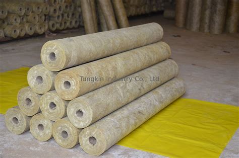 Thermal Rockwool Pipe Insulation Light Weight Thickness 25mm - 100mm