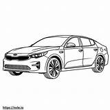 Kia K5 AWD 2025 coloring Page sketch template