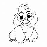 Baby Gorilla Coloring Pages sketch template