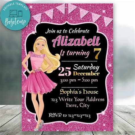 Barbie Party Invitations Template | lupon.gov.ph