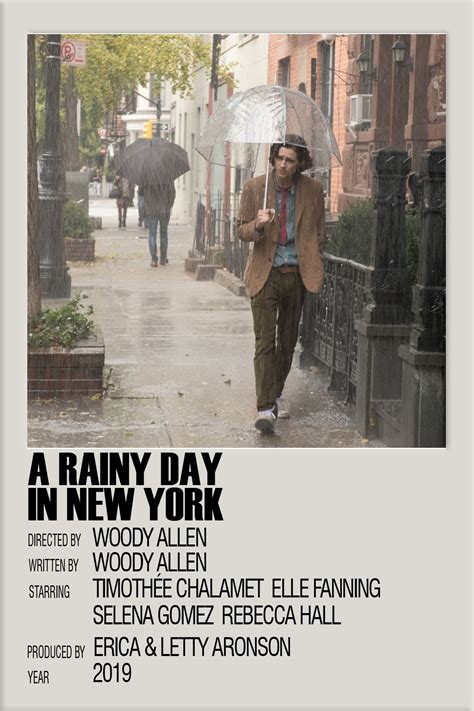 A RAINY DAY IN NEW YORK | Movie posters minimalist, Indie movies, Film ...