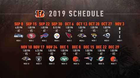 Bengals’ 2019 Schedule Announced; Single-Game Tickets On Sale Now