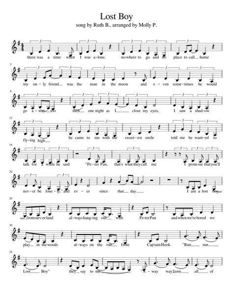 Lost Boy Sheet music for Piano (Solo) | Musescore.com