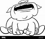 Black And White Cartoon Illustration Of Bulldog Dog Animal Character  sketch template