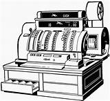 Cash Register Cashier Drawing Coloring Draw Pages Money Template  sketch template