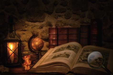 1920x1080 wallpaper | brown desk globe,magnifying glass and box | Peakpx