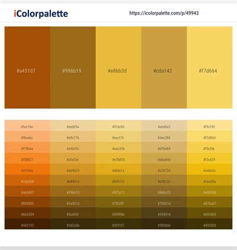 45 Gold Color Palettes | Curated collection of Color Palettes