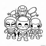 Cute Chibi Avengers Team Coloring Page 42483 33564 sketch template