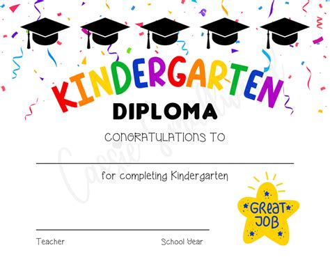 Preschool Kindergarten Graduation Diploma With Distan - vrogue.co