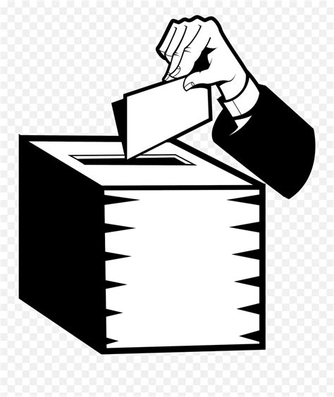 Ballot Box Clipart Transparent - Voting Black And White Emoji,Ballot ...