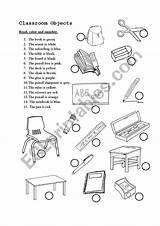 Classroom Objects Worksheets Cut And Paste Sketch Coloring Page sketch template