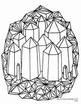 Coloring Pages Cave Crystals sketch template