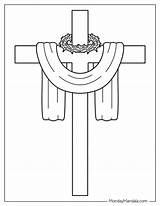 Cross And Crown Of Thorns Coloring Page sketch template