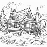 Cabin Coloring Page – Coloring Corner sketch template