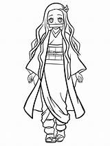 Nezuko Coloring Page sketch template