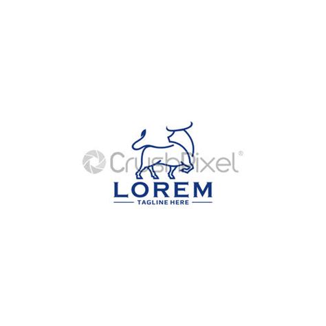 Bull line art logo design - stock vector 2057941 | Crushpixel