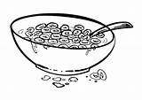 Cereal Bowl Coloring Page sketch template