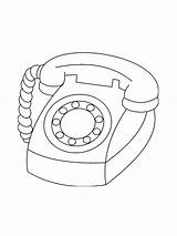 Simple Drawing Of An old Dial telephone coloring Page  Telefono sketch template
