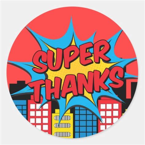 Super thanks classic round sticker | Zazzle