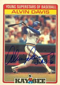 Alvin Davis autographed Baseball Card (Seattle Mariners) 1986 Kaybee #7