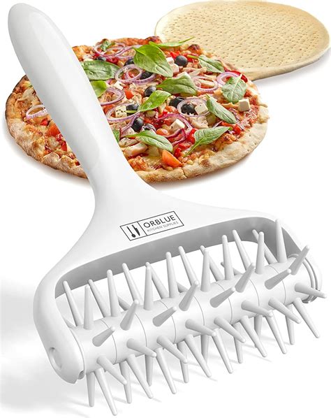 Orblue Pizza Dough Docker, Pastry Roller with Spikes, Pizza Docking Tool for Home & Commercial ...