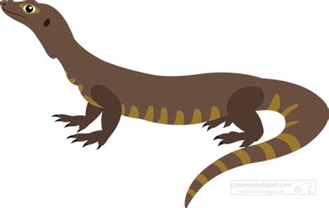 Brown Komodo dragon reptile lizard clipart - Classroom Clip Art