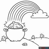 Rainbow With Pot Of Gold Coloring Page  Easy Drawing Guides sketch template