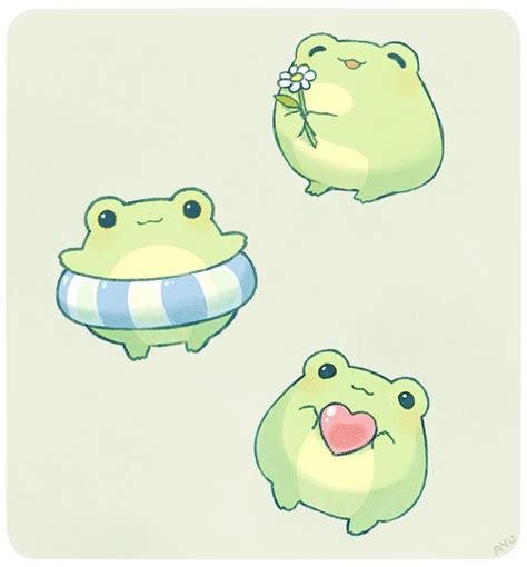 由 α...y...u (@ayunoko) | Twitter 提供的媒体推文 | Cute art, Cute frogs, Cute animal drawings