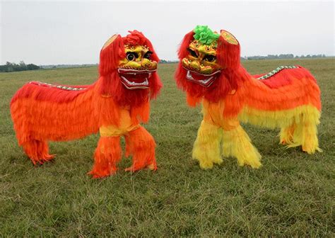 Hot selling 2 person Lion Dance Costume Equipment Northern Performance Lion Dance Costume Double ...