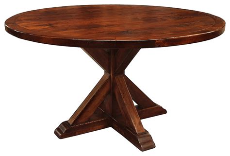 Seth Recycled Wooden Round Dining Table, Chestnut, 60" Diameter - Rustic - Dining Tables - by ...