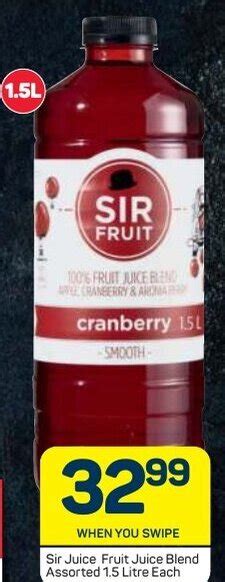 Sir Juice Fruit Juice Blend Assorted 1,5L offer at Pick n Pay