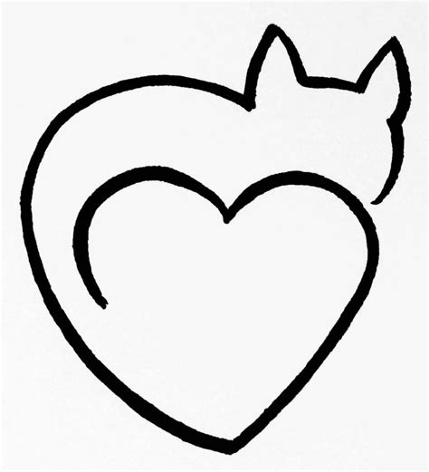 One line heart cat | Art, Line art, Drawings