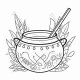 Soup Spoons An Illustration Of A Pot And Spoon Coloring Page Outline  sketch template