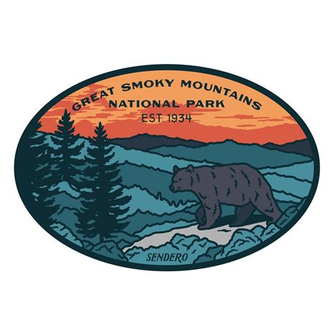 Smoky Mountains National Park Sticker | National park patches, Smoky ...