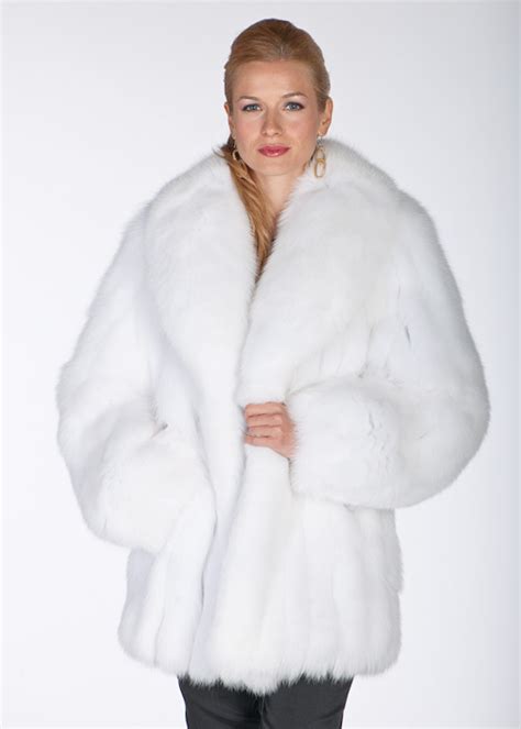 White Fox Fur Jacket- Shawl Collar – Madison Avenue Mall Furs