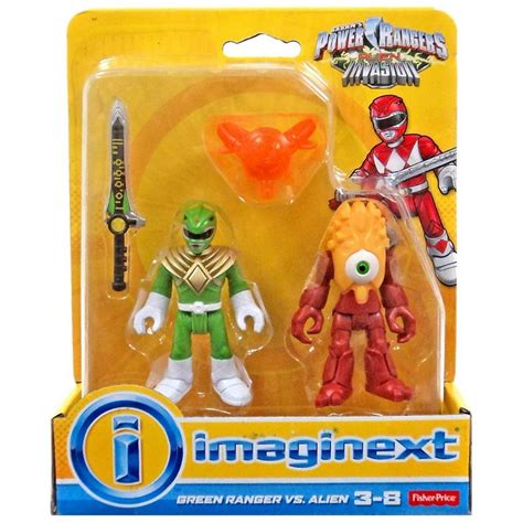 Fisher Price Power Rangers Imaginext Alien Invasion Green Ranger vs Alien Mini Figure 2-Pack ...