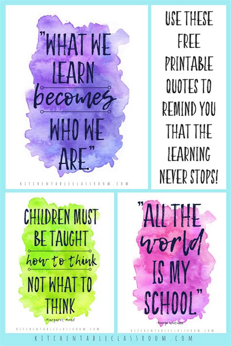 Quotes about Learning for Your Home & Classroom - The Kitchen Table Classroom | Free printable ...