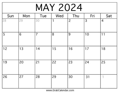 May 2024 May Calendar Pdf Template - 2024 Calendar Template Excel