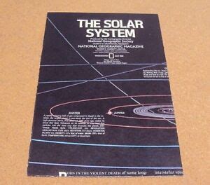 National Geographic July 1981 Map Poster The Solar System Saturn | eBay